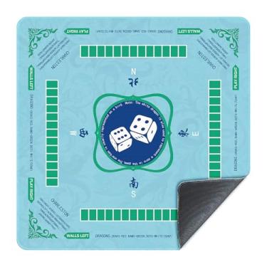 Imagem de Pepoivn Tapete de Mahjong, redução de ruído, tapete Mah Jongg com guia adequado para iniciantes, adequado para Mahjong, pôquer, jogos de cartas, jogos de tabuleiro