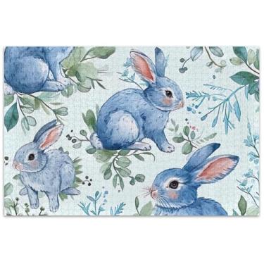 Imagem de Coelho coelho animais florais adultos quebra-cabeça 1000 peças paisagem floral quebra-cabeça elefante branco presentes