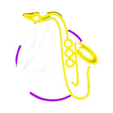 Imagem de Letreiro LED Neon De Saxofone Jazz Para Decoração De Parede, Luz De In