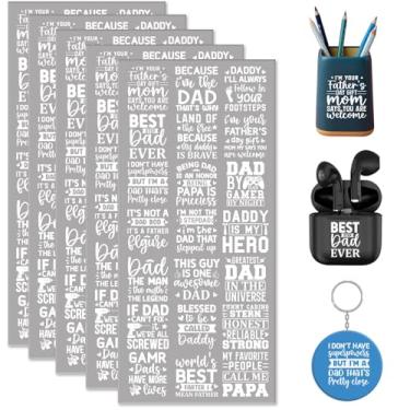 Imagem de Dorsbaby Father 105 peças UV DTF envoltórios de copo para chaveiros AirPods, decalques de telefone para fones de ouvido Bluetooth, mini copos, cadernos