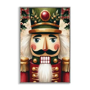 Imagem de Stupell Industries Arte giclée emoldurada cinza quebra-nozes tradicional festiva, design por Nicole DeCamp, 24 x 16