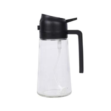 Imagem de ASEANAO Pulverizador de azeite de oliva de vidro de 470 ml para cozinhar com adesivos, dispensador de óleo 2 em 1 para utensílios de cozinha, frasco de spray premium de grau alimentício para salada