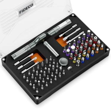 Imagem de FIDECO Conjunto de chaves de fenda catraca magnética 74 em 1, conjunto de chaves de fenda DIY com estojo de armazenamento, kit de ferramentas de reparo compacto para computador, celular, relógio