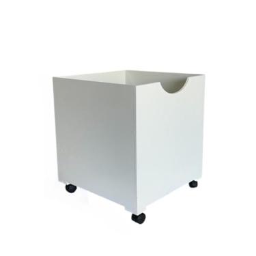 Imagem de Caixa organizadora lisa de brinquedos com rodas em MDF bau organizador(Branco)