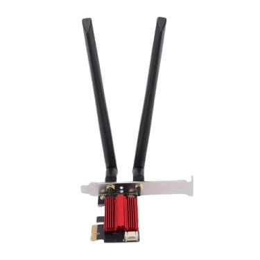 Imagem de Fabater Placa WiFi, Placa Sem Fio WiFi 7 PCIe, Suporte para Adaptador de Rede de Desktop para Antenas Duplas 8dBi Window 10 11, Banda 6400Mbps 6G 5G 2.4G