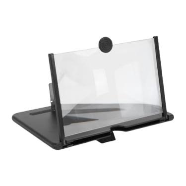 Imagem de HURRISE Lupa de Tela de 10 Espaços, Suporte Dobrável para Telefone Com Lente Acrílica para Filmes, Jogos e Vídeos, Teatro Portátil Preto