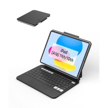 Imagem de EIP Teclado Hyperkeys para iPad 11ª (A16) 2025/10ª geração de 2022, teclado mágico com atalhos personalizáveis, trackpad de controle de área total, capa para caneta, suporte cantilever