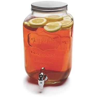 Imagem de Circleware Sun Tea Mason Jar Glass Beverage Dispenser with Lid Entertainment Glassware for Water, Juice, Beer Liquor, Kombucha & Cold Drinks, 2 Gallon, Classic Yorkshire 2-Gal