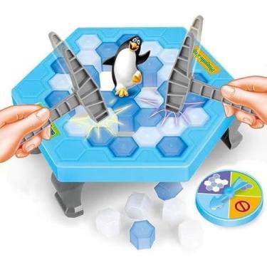 Imagem de Jogo Quebra Gelo Pinguins, Jogo de Tabuleiro Infantil, Azul, Tema Pinguim