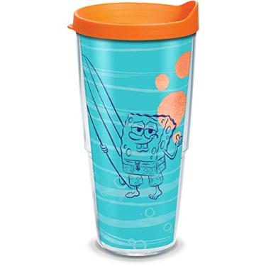 Imagem de Tervis Nickelodeon™ - Bob Esponja Calça Quadrada Feita nos EUA Copo de Parede Dupla Isolado Copo de Viagem Mantém Bebidas Frias e Quentes, 680 g, Surf