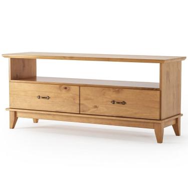 Imagem de Rack Para Sala de Estar TV 55 Pol 140cm Madeira Maciça Lira M06 Carvalho Fosco Lyam Decor