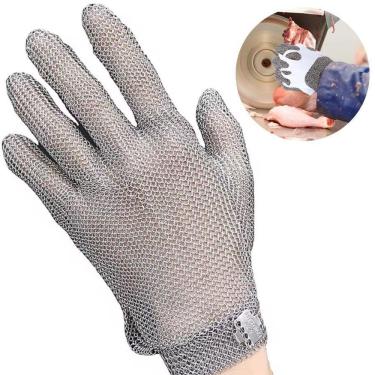 Imagem de Luva Malha De Aço Inox Açougueiro Anti Corte Com Ajustador P
