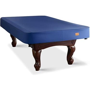 Imagem de BearCover Capa de mesa de bilhar de couro resistente, capa à prova d'água e à prova de rasgos para mesa de bilhar 19,5 m (284,5 cm LX 157,5 cm WX 20,5 cm A), azul meia-noite - 1)