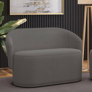 Imagem de Sofá 2 Lugares Namoradeira Orgânica Para Sala Malu Suede Grafite M11 - D`rossi