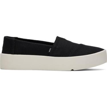 Imagem de TOMS Tênis feminino Verona Heritage Platform sem cadarço casual - preto, Blk Hrtg Cnvs, 41