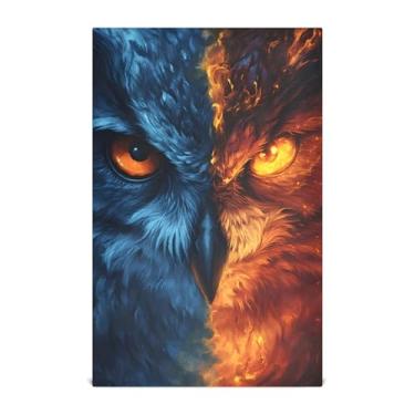 Imagem de Conjunto de toalhas de prato de primavera decoração de cozinha coruja fogo animal impressão bonito chá toalha de mão panos de limpeza absorventes 45 x 71 cm, 1 pacote