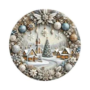 Imagem de Placa De Madeira De Natal De Inverno Com Tema De Gelo E Neve, Guirland