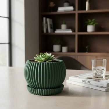 Imagem de Mini Vaso Cachepot Mini Suculenta Decoração Unitario (VERDE)