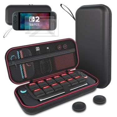 Imagem de Switch 2 Carrying Case – Durable Waterproof Hard Shell with 12 Game Card Slots, Shockproof Travel Bag for Nintendo Switch 2, Includes Screen Protectors & Thumb Grips – Ultimate Switch 2 Accessories