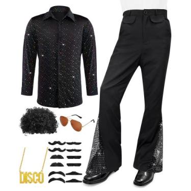 Imagem de Disfraz Mepase Hombre 70s Disco Retro Halloween 6 Piezas