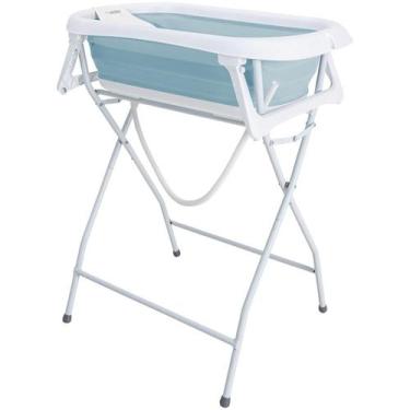 Imagem de Banheira de Bebe Compacta Dobravel com Suporte Kiddo Flex Azul
