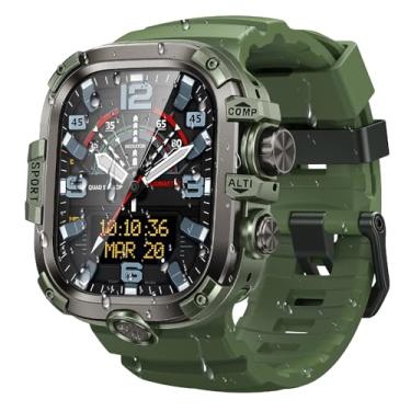 Imagem de Goton Kit de capa e pulseira robustas com protetor de tela para Apple Watch de 46 mm, compatível com Apple Watch série 10, de metal à prova de choque + policarbonato com pulseira de silicone, verde de