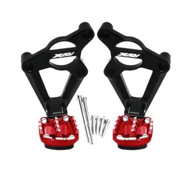Imagem de Anti-derrapante Pedal Traseiro, Apoio Para Os Pés Dobrável, Apoio Para Os Pés Do Passageiro Para XADV XADV 750 2017-2019 2020(Black Red 2)