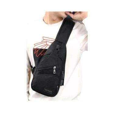 Imagem de Bolsa De Peito Inteligente USB Masculina, Mochila Transversal De Lona,