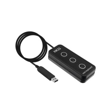 Imagem de Jectse Teclado USB Personalizável, Teclado Programável de Atalho Macro de 3 Teclas Com Funções de Gravação e Multimídia, para Usuários Industriais e Com Deficiência Visual Em (HK33UB Preto)