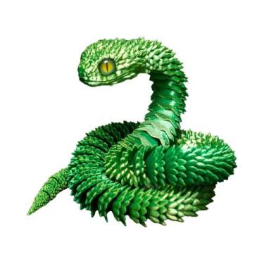 Imagem de Figurinha De Cobra Impressa Em 3D Com Olhos Coloridos Aleatórios E Jun