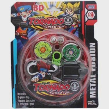 Imagem de Kit 2 Beyblade Metal com luz + 2 laçadores + 1 Arena de batalha