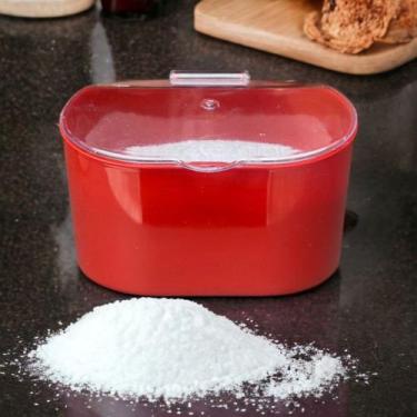 Imagem de Saleiro de Cozinha com Tampa Grande Plastutti, Vermelho
