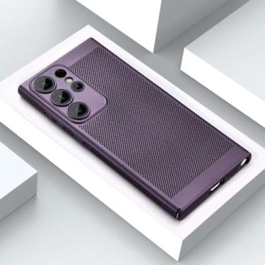Imagem de Capa de celular com dissipação de calor para Samsung Galaxy S25 S24 S23 S22 S21 Ultra Plus S20 FE A54 A34 A24 A73 A53 A33 A52 A32 (Para S23 FE/Roxo Escuro)