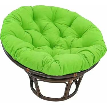 Imagem de Almofada para cadeira suspensa em formato de ovo, ideal para ambientes internos e externos. Macia, impermeável e confortável, perfeita para cadeiras de balanço tipo rede. 90x90cm