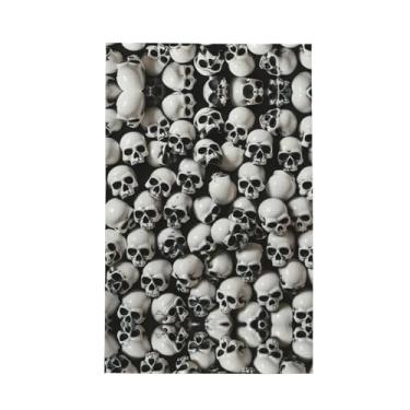 Imagem de XLLingL Toalhas de cozinha de waffle com estampa de caveira preta, panos de prato de microfibra, para decoração e limpeza de cozinha - 1 peça