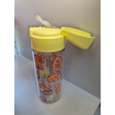 Imagem de Garrafa De Água Infantil Pop Capivara 270ml C/ Canudo Escola Vermelho