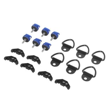 Imagem de aqxreight Kit de Fixação de Remoção Rápida de Topo Rígido 6 Conjuntos de Parafusos de Polegar Com Anéis D e Porcas para JK JLU 2007-2018 CNC Substituição Direta de Alumínio para Fácil Remoção e (Azul)