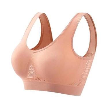 Imagem de Sutiã Esportivo Sem Costura Com Efeito Push up Para Mulheres, Top Crop