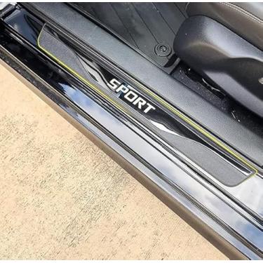 Imagem de GZBFTDH Protetor de mandril de porta de carro, compatível com acessórios Volvo XC60 XC90 2018-20234 2025 2026, acabamento de placa de entrada de porta de aço (preto)