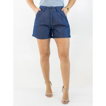 Imagem de Short Feminino Mom Jeans Soft Pregas Frontais Anticorpus-Feminino