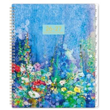 Imagem de Agenda mensal 2026-2027 - 23 cm x 28 cm, julho de 2026 - dezembro de 2027, agenda grande com calendário mensal 2026-2027, com encadernação de fio duplo, bolso interno, abas, papel premium