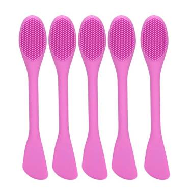 Imagem de SIWOTED Máscara Facial Escovas Silicone Escova de Limpeza Facial DIY Mix Máscara Vara 2 Cabeças SkinCare (Roxa)