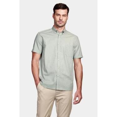 Imagem de Camisa Aramis Manga Curta Cosmo Com Bolso Verde Com Branco-Masculino