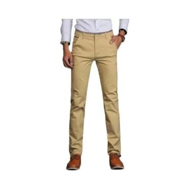 Imagem de Calças Casuais Finas De Algodão Para Homens, Primavera Verão, Cor Sóli