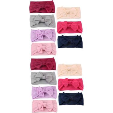 Imagem de Faixa De Cabelo Bebê 14 Unidades Turbante Macio + 2 Brindes