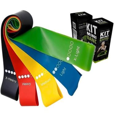 Imagem de Kit 5 Mini Band Elástico Funcional Thera Band Faixas Elásticas Treino 