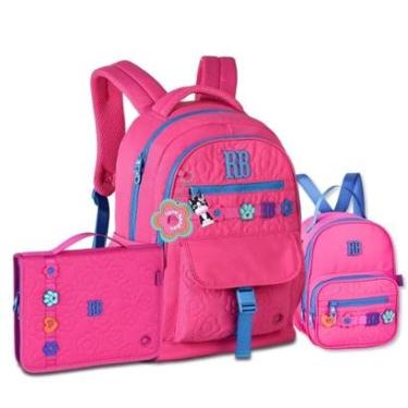 Imagem de Mochila Com Lancheira e Estojo Fichário Kit Moderno Jovem RB-Feminino