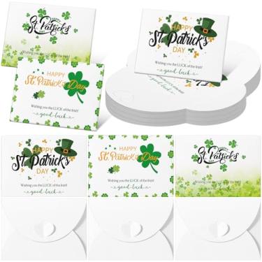 Imagem de Kosiz 30 peças de lembrancinhas de festa do dia de São Patrício Porta-ingressos do Dia de São Patrício envelopes de ingressos irlandeses envelopes de vale-presente feliz com fecho em forma de coração