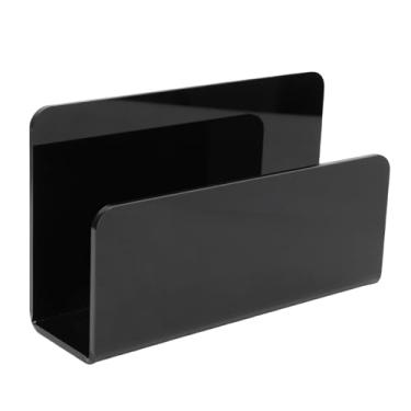 Imagem de Fockety Suporte de Correio Acrílico, Organizador de Correio Acrílico Autoportante Envelope Multifuncional Classificador de Porta-Cartas de Bancada para Cartas, Papéis, Cartões de (BLACK)