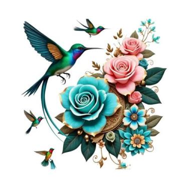 Imagem de Kit De Bordado 11CT Com Pássaros E Flores, Ponto Cruz Com Contas, Deco